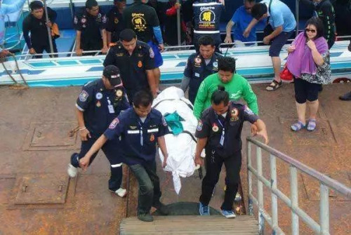 中国游客在泰国溺亡。图片来源:泰国《寰球日报》 ..